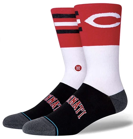 STANCE MLB Cincinnati Reds Red White Black Color Crew Socks NEW Mens Sz L 9-13 Cover