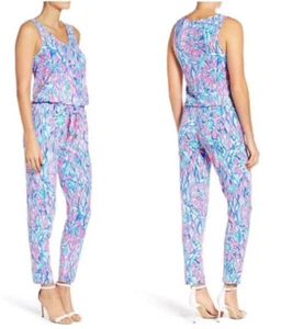 Lilly Pulitzer Paulina Jumpsuit in Full Bloom Coastal Tropical Gr. XXS Neu mit Etikett - Bild 1 von 7