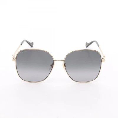 GUCCI Gafas de sol Gafas Chapado en Oro / Plástico Negro Usado Mujeres - Imagen 1 de 4