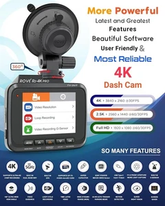 ROVE R2-4K Pro Dual Dash Camera Built-in GPS 5G WiFi 150° Weitwinkel 24-Hr Park - Bild 1 von 10