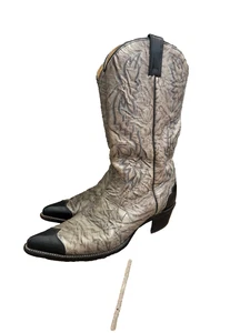 Botas vaqueras vintage imperiales para hombre EE. UU. 12 D de cuero negro oliva - Imagen 1 de 15