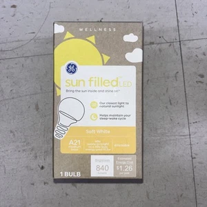 GE sun filled LED bulb soft white dimmable, new  - Picture 1 of 5