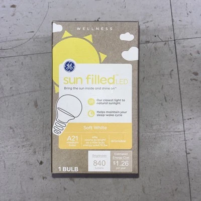 GE sun filled LED bulb soft white dimmable, new  - Image 1 of 4