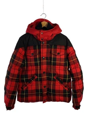 MONCLER DEFENSE Check Down Jacket 4 Wool Red Double Breasted - Image 1 of 4