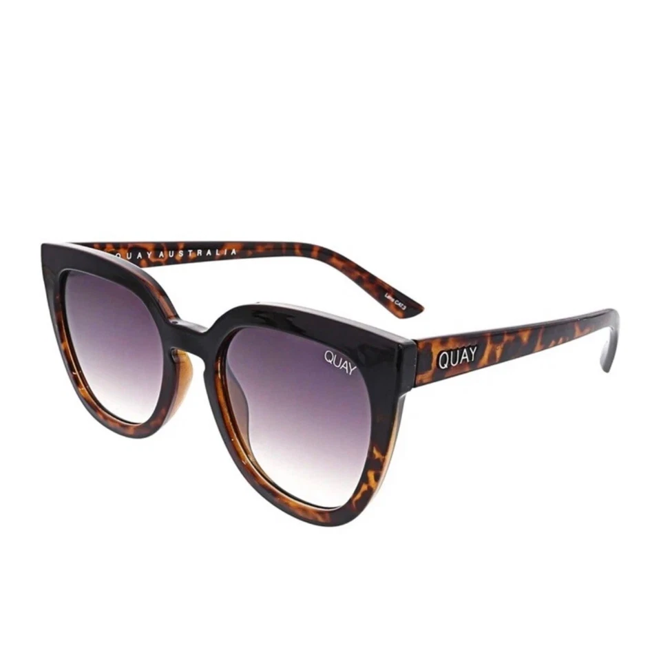 RARE Quay Australia Noosa Cat Eye Tortoise Shell Sunglasses Black Gradient Ombre - Image 1 of 4