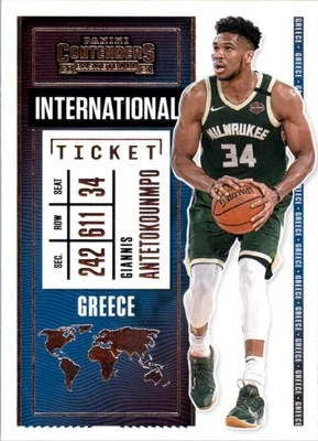 2020-21 Panini Contenders International Ticket #20 Giannis Antetokounmpo - BSK - Image 1 of 2