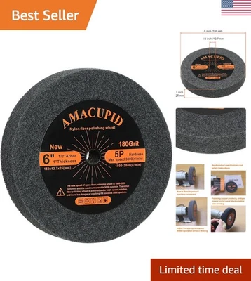 Roda de polimento de fibra de náilon 6 polegadas - 180 grãos, dureza 5P para polir cobre - Imagem 1 de 4