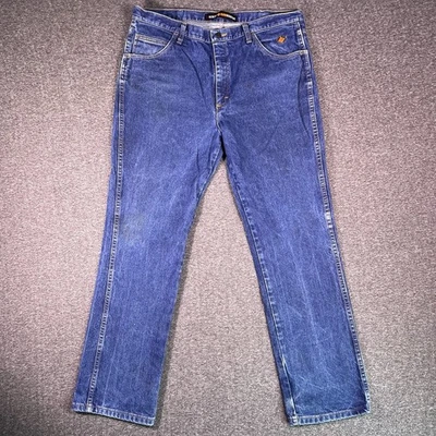 Wrangler FR CAT 2 Jeans Mens 40x32 Blue Slim Fit Work Pants 24 ATPV, Fits 39x32 - Image 1 of 4