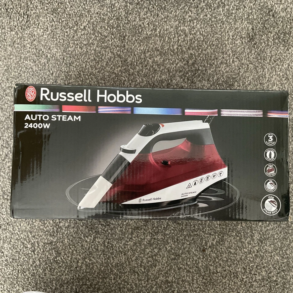 Russell Hobbs 2400W Autosteam Iron, Non-stick Soleplate, 320ml, 2m cord - Image 1 of 2