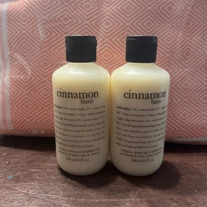 2X PHILOSOPHY CINNAMON BUNS SHAMPOO BUBBLE BATH SHOWER GEL BODY WASH 6 OZ EACH - Picture 1 of 4