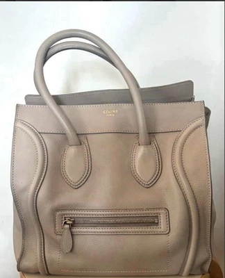 Celine Dune Drummed Calfskin Leather Mini Luggage Tote Bag Japan Used - Image 1 of 4