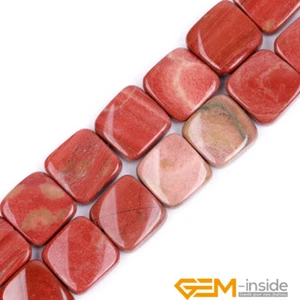 16mm Natural Square Diagonal Stone Rhombus Twist Flat Beads Jewelry Making 15" - Picture 1 of 41