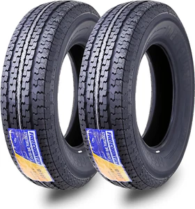 Set 2 Premiumtrailer Tires ST 205/75R14 8PR Load Range D W/Scuff Guard 8Mm Trea - Picture 1 of 6