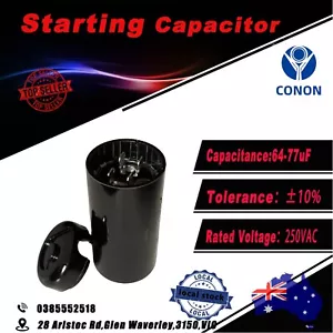 ICAR quality starting capacitor 250VAC 64 to 77uf Motor Capacitor 50/60Hz - Foto 1 di 7