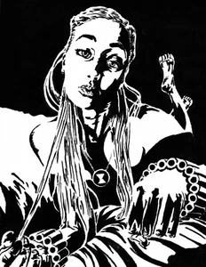 Original ink drawing Black Widow Yelena Belova Marvel superhero - Picture 1 of 2