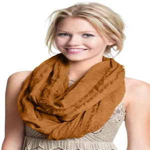 CJ Apparel Gold Mobius Infinity Scarf Seconds Snood Cowl Tube Shawl Pashmina NEW - Picture 1 of 9