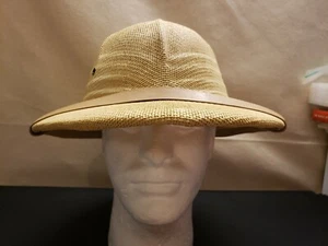Safari hat helmet beige straw new adjustable to 25 inch lightweight - Picture 1 of 12