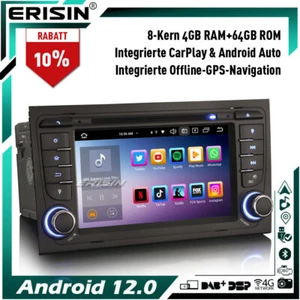 8-Kern 64GB Autoradio DAB+ Android 13 GPS Navi BT AUDI A4 S4 RS4 RNS-E SEAT EXEO - Bild 1 von 22
