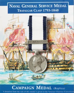 Broche en miniatura medalla de servicio general ombligo-trafalgar - Imagen 1 de 2