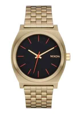 Nixon Time Teller Black Dial Stainless Steel Gold Band Unisex Watch A045-5164 - Image 1 of 4