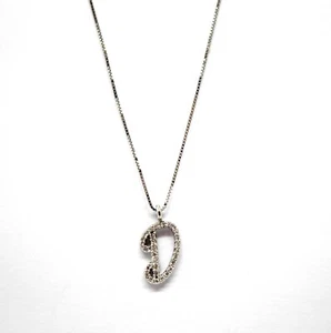 Collana Girocollo in Oro Bianco 18k con Lettera D in Diamanti Taglio Brillante - Imagen 1 de 1