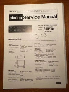 CLARION 9701RT AM/FM STEREO RECEIVER ORIGINAL SERVICE REPAIR MANUAL - Picture 1 of 1