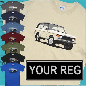 Range Rover T Shirt, Personised Plate Classic Car Eight Colours  Sizes S-5XL - Picture 1 of 11