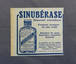 PUB PUBLICITE ANCIENNE ADVERT CLIPPING 031017/ SINUBERASE MALADIE PEAU DIARRHEES - Imagen 1 de 1