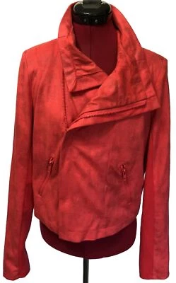 Chaqueta ROCK & REPUBLIC para mujer "Hibisco" roja con cremallera talla 10-351 Foto 1 de 4