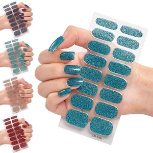 Nail Polish Stickers Peel And Stick Nail Wraps Semi-Cured Gel Nail Strips - Picture 1 of 17
