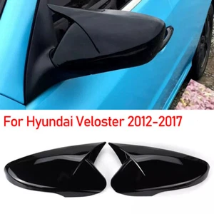 For Hyundai Veloster 2012-2017 2Pcs ABS Gloss Black Rearview Mirror Cover Caps - Bild 1 von 6
