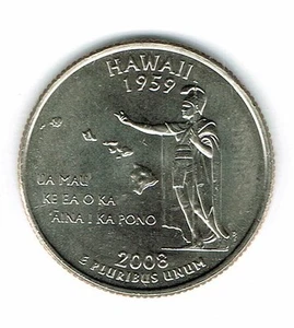 2008-P Philadelphia Brilliant Uncirculated US Hawaii 50TH State Quarter Coin! - Picture 1 of 2