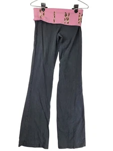 Victoria's Secret Pink Y2K Yoga Pants Womens XS Black Animal Print Athletic Fit - Picture 1 of 20