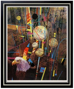 Obra de arte de serigrafía firmada por Yankel Ginzburg pintura de arte pop original grande de EE. UU. - Imagen 1 de 4