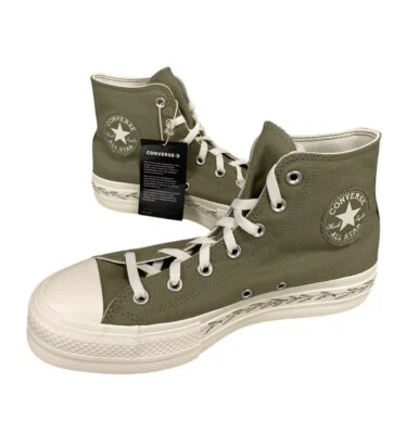 NEW Converse Chuck Taylor All Star Lift Platform Hi Green Custom Womens Size 9.5 - Image 1 of 4