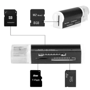 All in One Aluminium USB Card Reader for SD SDHC SDXC Micro SD Memory Stick M2 - Picture 1 of 5