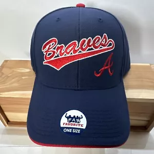 Atlanta Braves Baseball MLB Navy Blue Adjustable Hat Fan Favorite - Picture 1 of 15