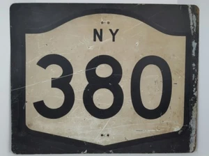 Vintage New York State Route 380 Metal Highway Sign 30 x 24 Man Cave House Decor - Picture 1 of 6