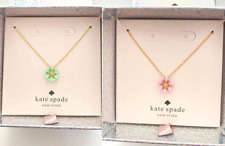 Kate Spade New York Into The Bloom Piccola Collana Fiore Rosa/verde Nuova Con Scatola