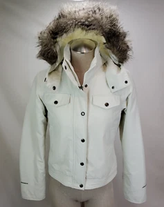 Eddie Bauer Womens Jacket Coat Size XS White Waterproof Hood Insulated Zip Up - Picture 1 of 12