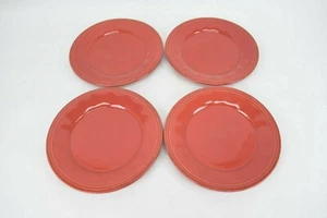 Juego de 4 platos de postre para ensalada de 8 pulgadas pintados a mano de cocina roja - Imagen 1 de 5
