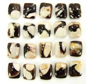 50.45 Ct Natural Peanut Wood Jasper Gemstone 8x10 mm Cushion Cab 20 Pc Lot-60678 - Picture 1 of 5