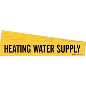 Heating Water Supply Pipe Marker 2.5 X 14" Brady ID Labels Yellow 5 pack  - Picture 1 of 1