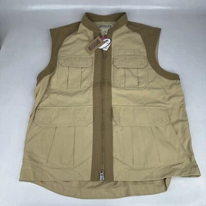 New Duluth Trading Utility Vest Mens Medium Brown And Khaki Fishing Hunting - Picture 1 of 11