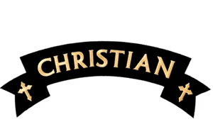Christian Top Rocker Sew on Iron on Embroidered Patch Large 10" x 4" - Picture 1 of 3
