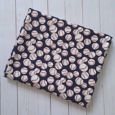 Alexander Henry "baseball" Fabric Navy Blue White 2002    1 3/4 yards - Image 1 of 4