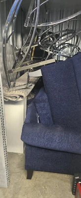 blue suede love seat set comes with couch and chair, loveseat clean newly - Image 1 of 2