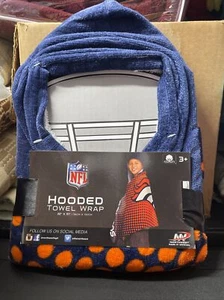 NFL Denver Broncos 3+ Kids Hooded Towel Wrap 100% Cotton Machine Washable - Picture 1 of 4