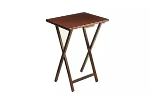 Indoor Single Folding TV Tray Table Natural L 19 x W 15 x H 26 inches. - Picture 1 of 5