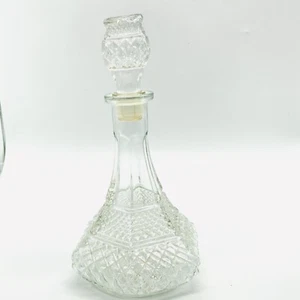 VTg Sechseck Form BLEIKRISTALL KARAFFE & STOPFEN 11" HOCH SCHNAPS SCOTCH BAR - Bild 1 von 9